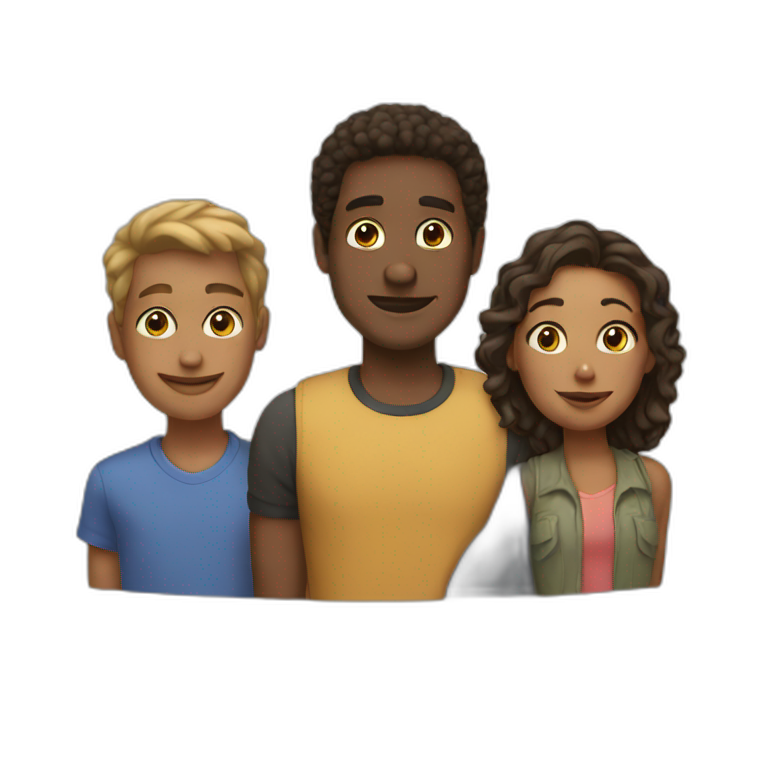 three friends  emoji