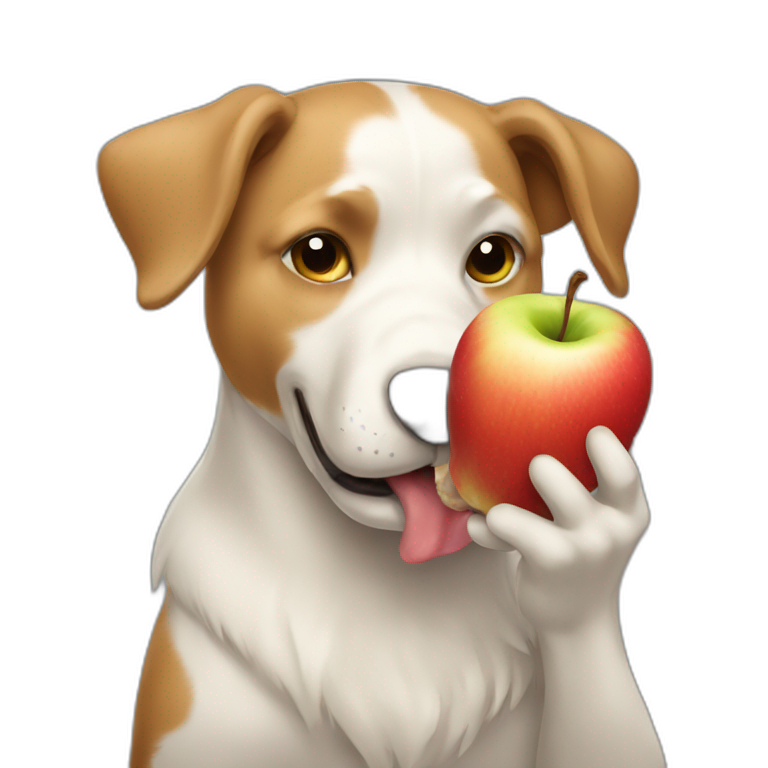 Dog eating apple emoji