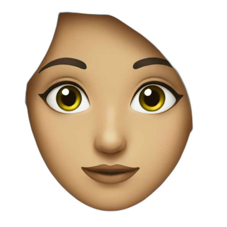 Arabic girl with green eyes emoji