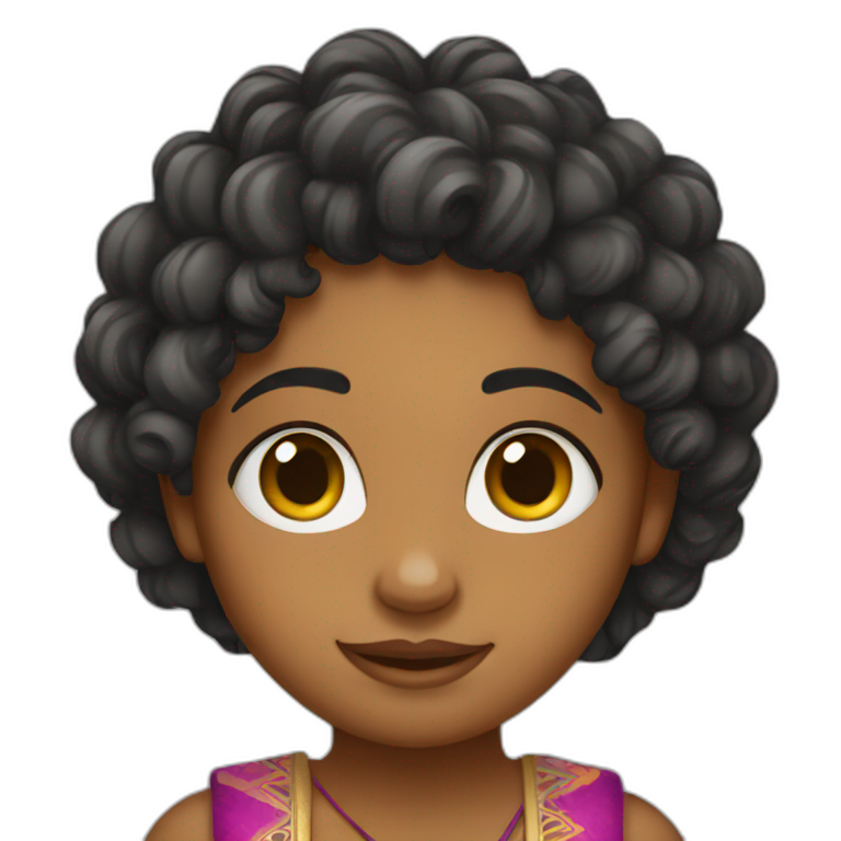 curly hair Indian Girl emoji