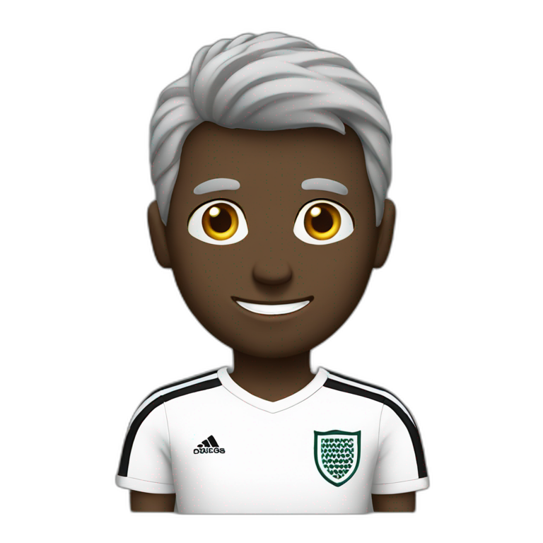 English soccer player black tshirt emoji