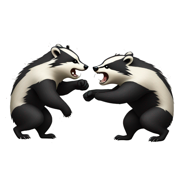 two angry badgers fighting emoji