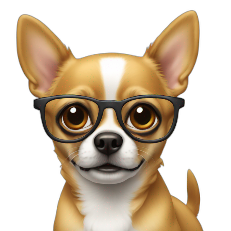 chihuaha avec lunette emoji