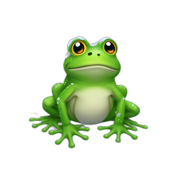 frog in snow emoji