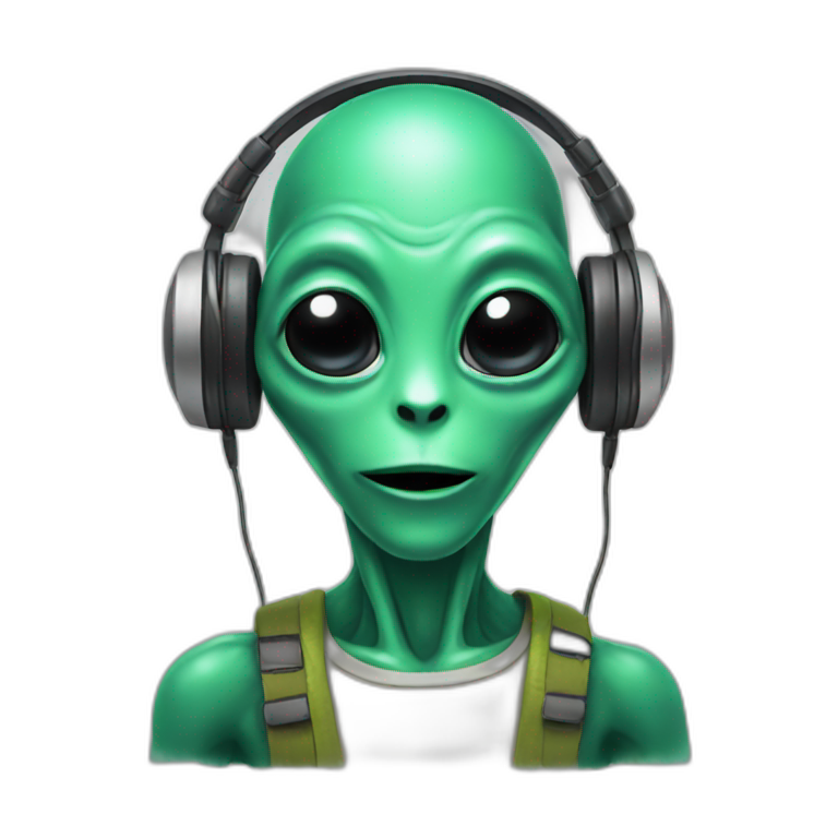alien with headphones emoji