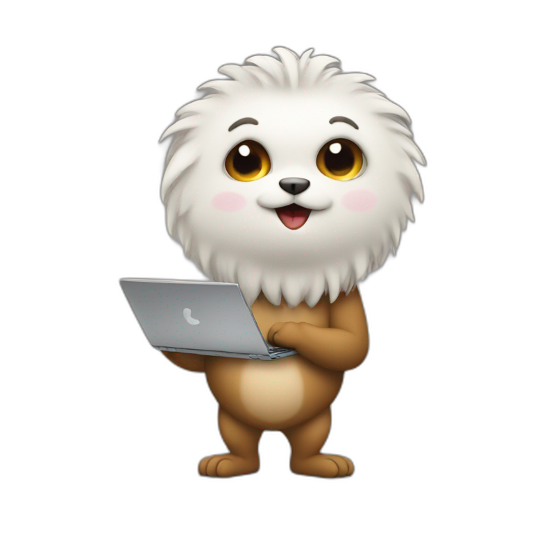 Beastie holding a laptop emoji