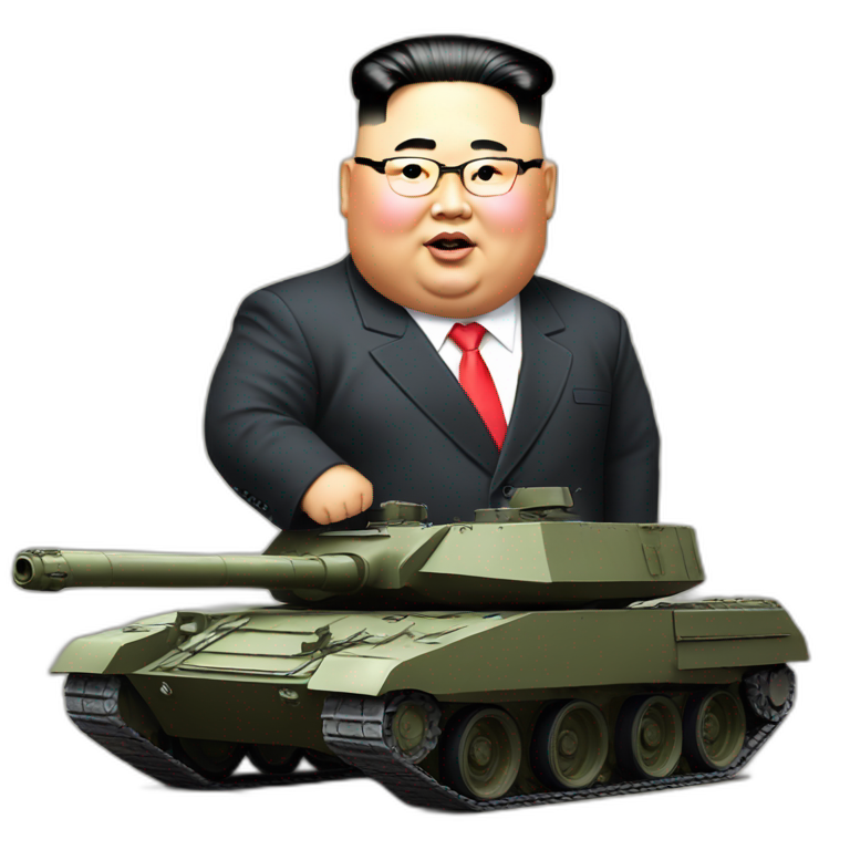 extreme fat Kim jong un on the tank emoji