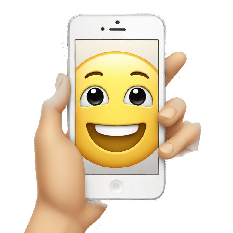 happy face with hands phone  emoji