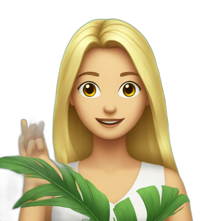 fanning with palm leaves emoji
