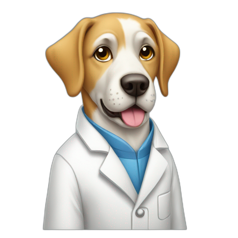 dog-typing-on-keyboard-wearing-lab-coat emoji