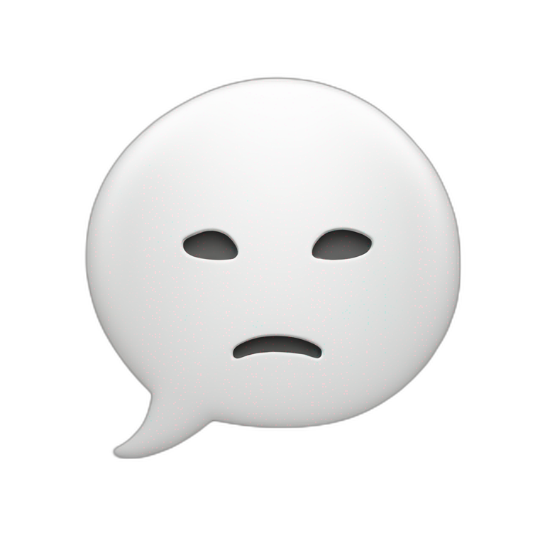 a white speech bubble without a face emoji