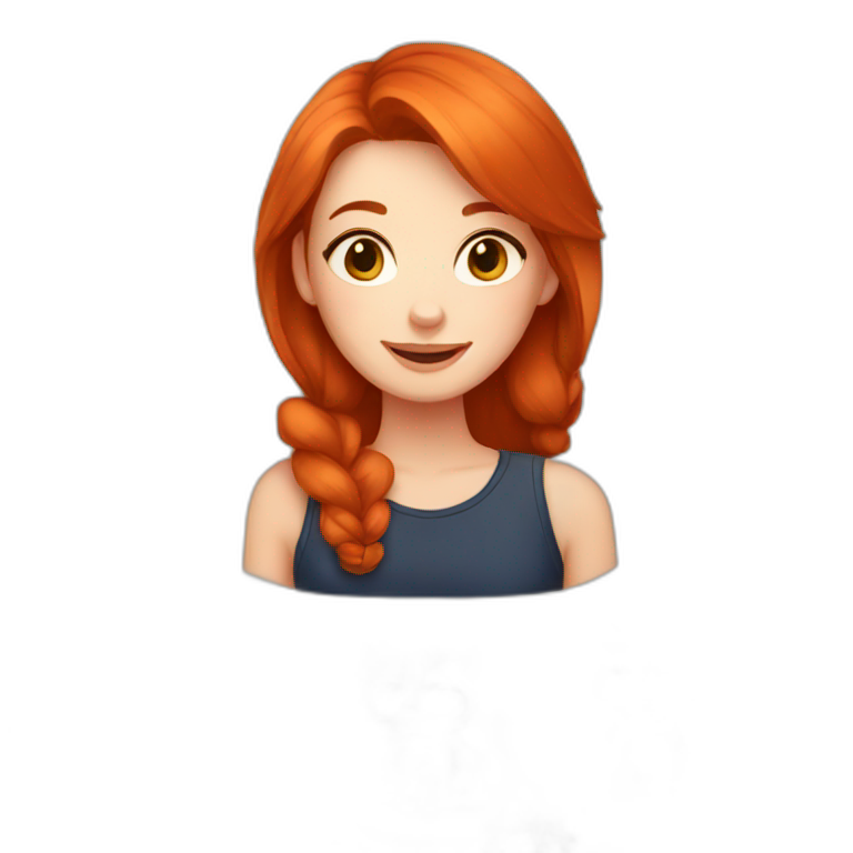 redhead girl with 7 cats emoji