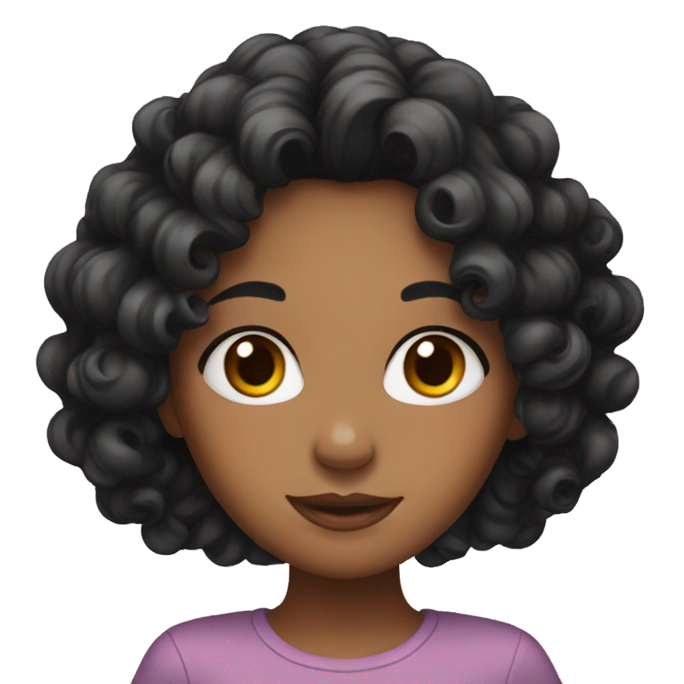girl with curly black hair emoji