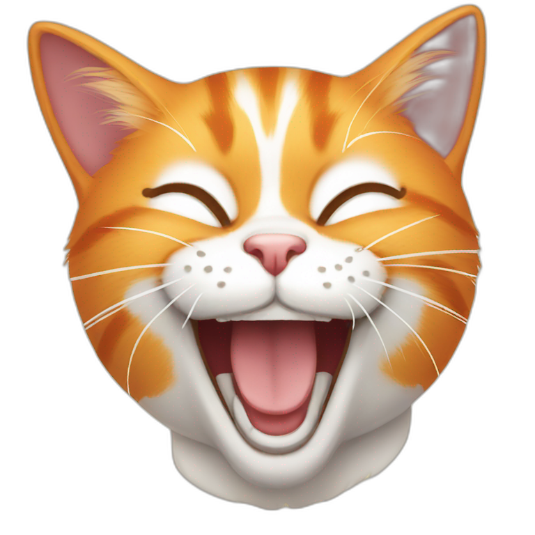  orange cat laughing out loud emoji