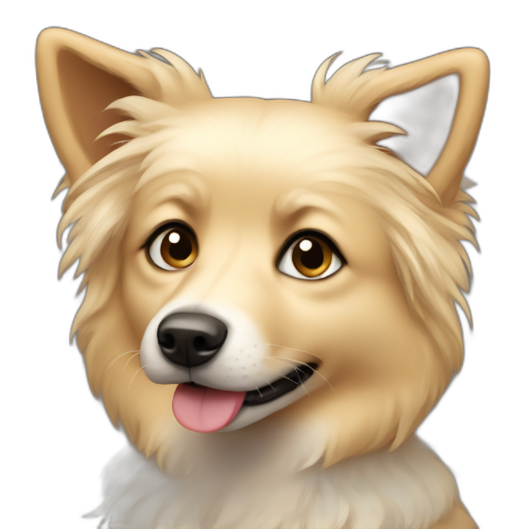 little blond dog looking like an australien shepard emoji