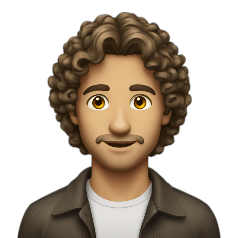 man-young-long-curly-hair-italian emoji