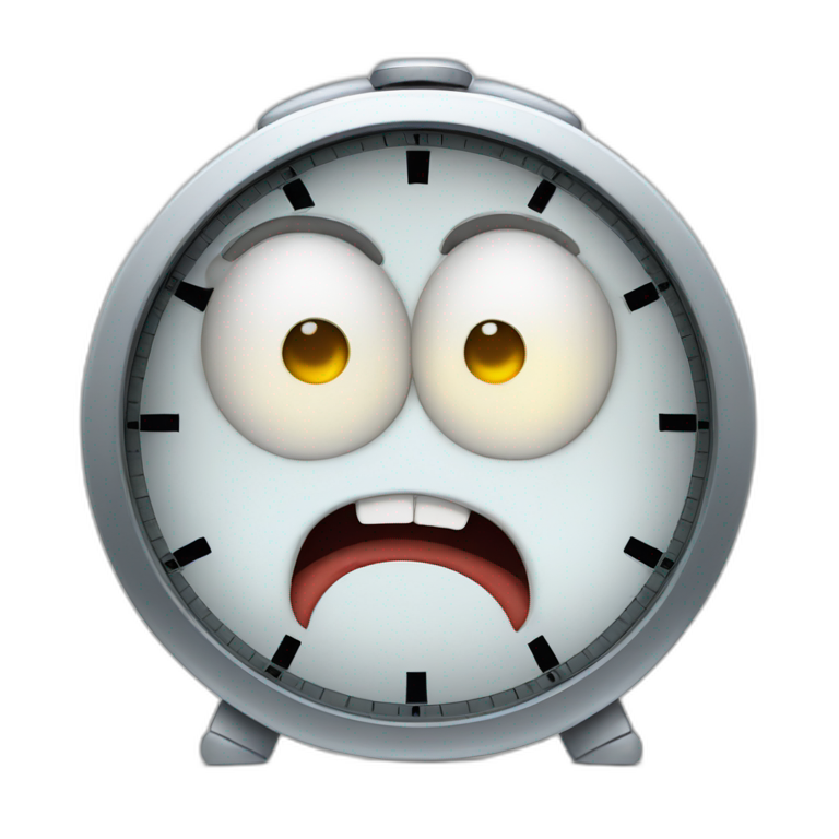Screaming alarm clock emoji