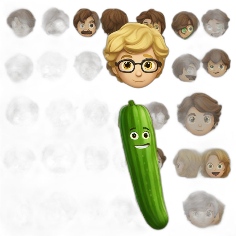 Garry Potter with cucumber instead of wand emoji