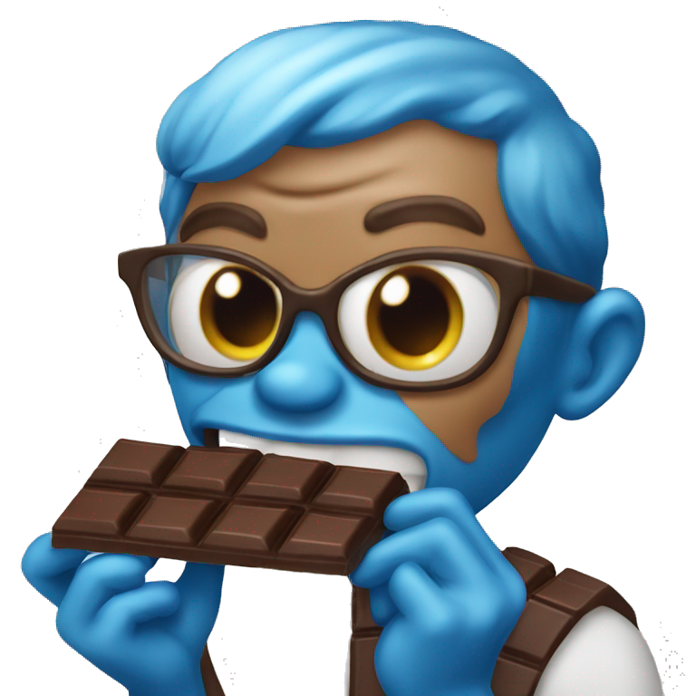 Smurph eating chocolate emoji