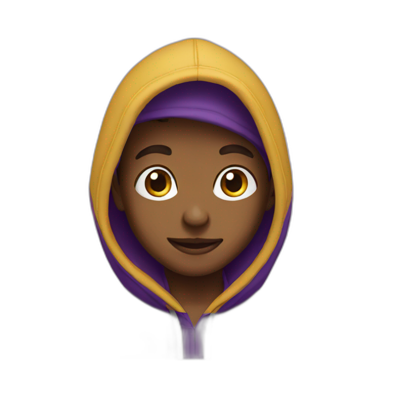 Boy in purple hood emoji