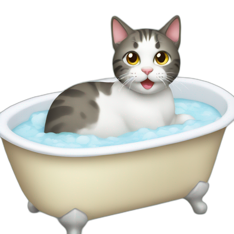Cat in bath emoji