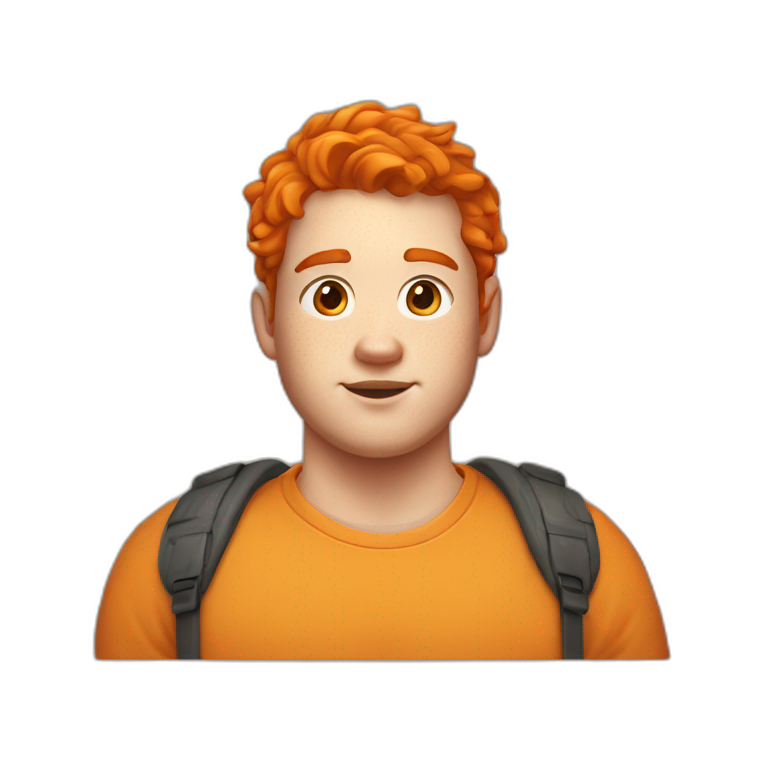 20 years old little bit fat boy with orange hair and freckles emoji