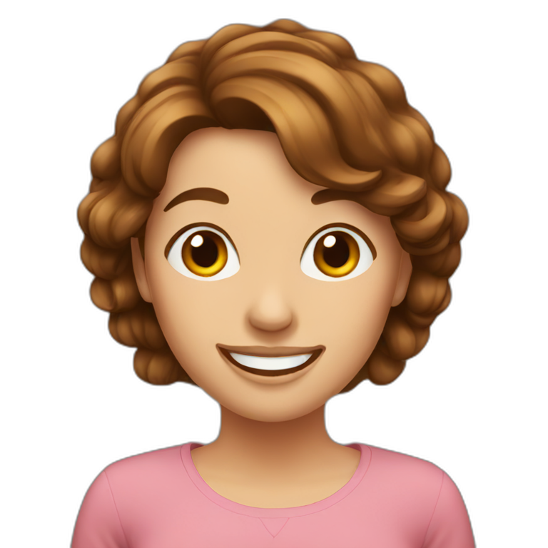 happy-women-with-brown-hair emoji