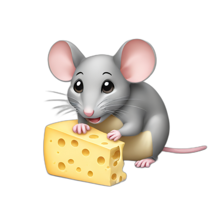 Mouse eat cheese emoji