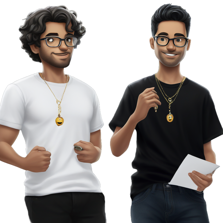 two boys in black shirts emoji