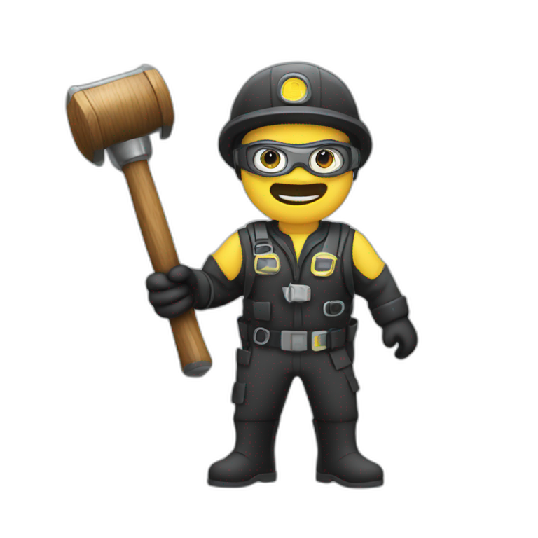Scubadiving judge holding hammer emoji