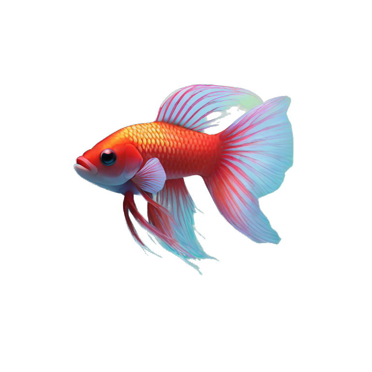 A female beta fish in beautiful ecosystem of aquarium emoji