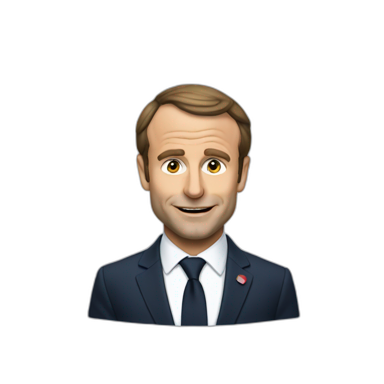 Macron avec un iphone emoji