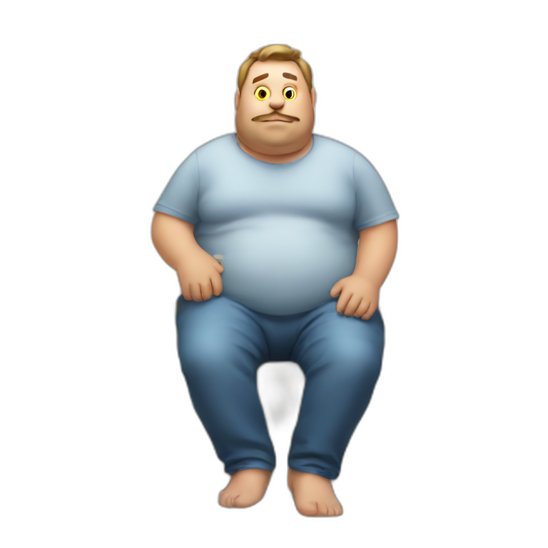 Fat guy on toilets emoji