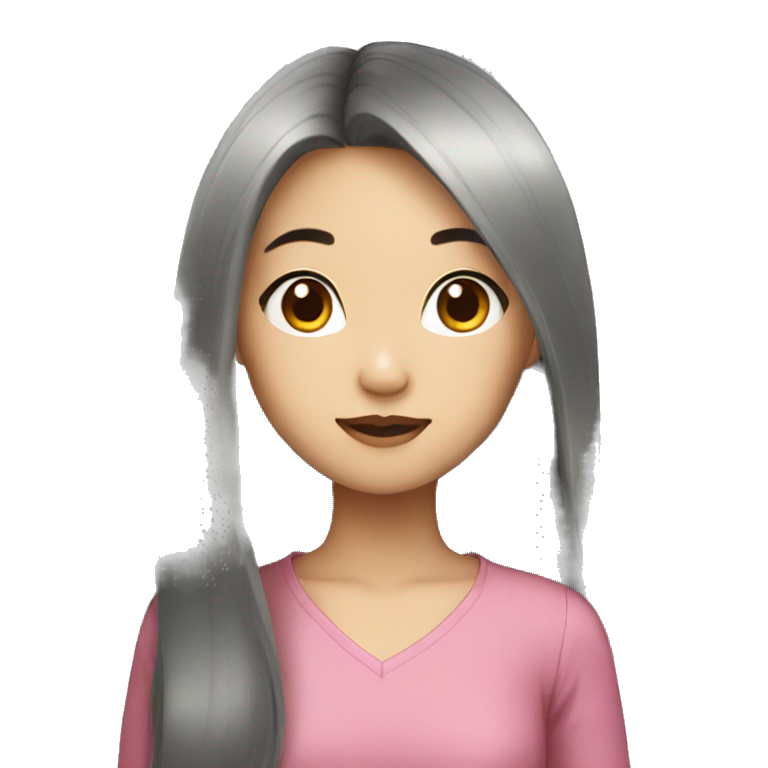 asian girl with long hair emoji
