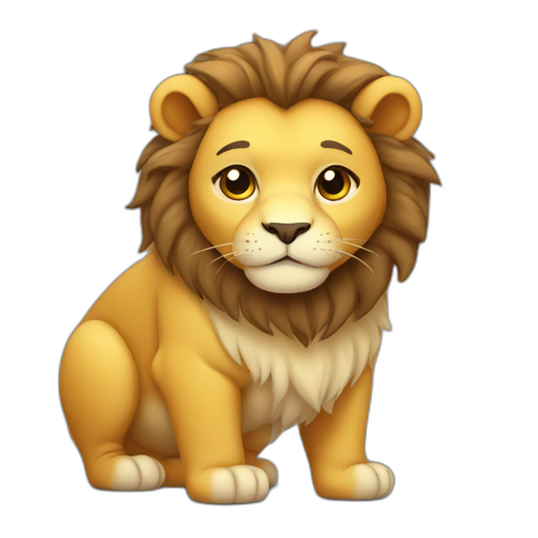 Cute little chubby Lion  emoji