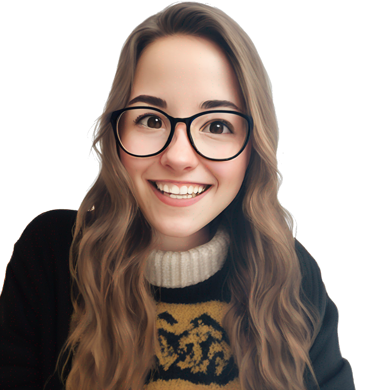 happy girl in glasses emoji