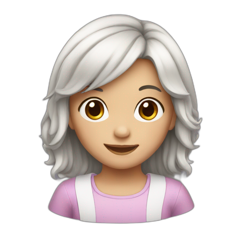 Smiling little girl with black hair emoji