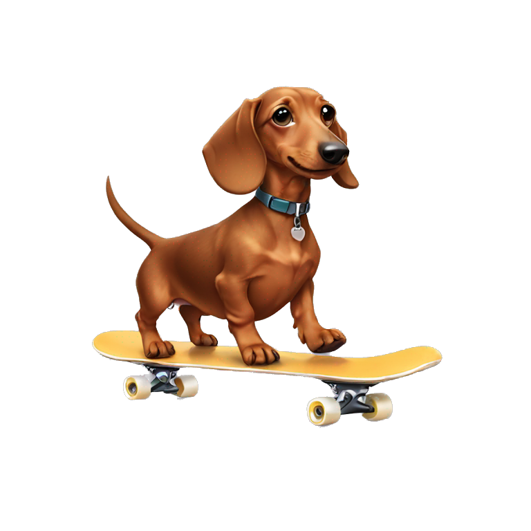 dachshund skating emoji