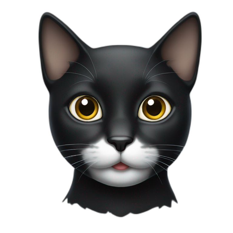BLACK CAT WITH WHITE SPOT ON NOSE emoji