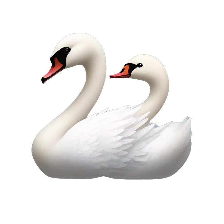 Black swan and white swan emoji