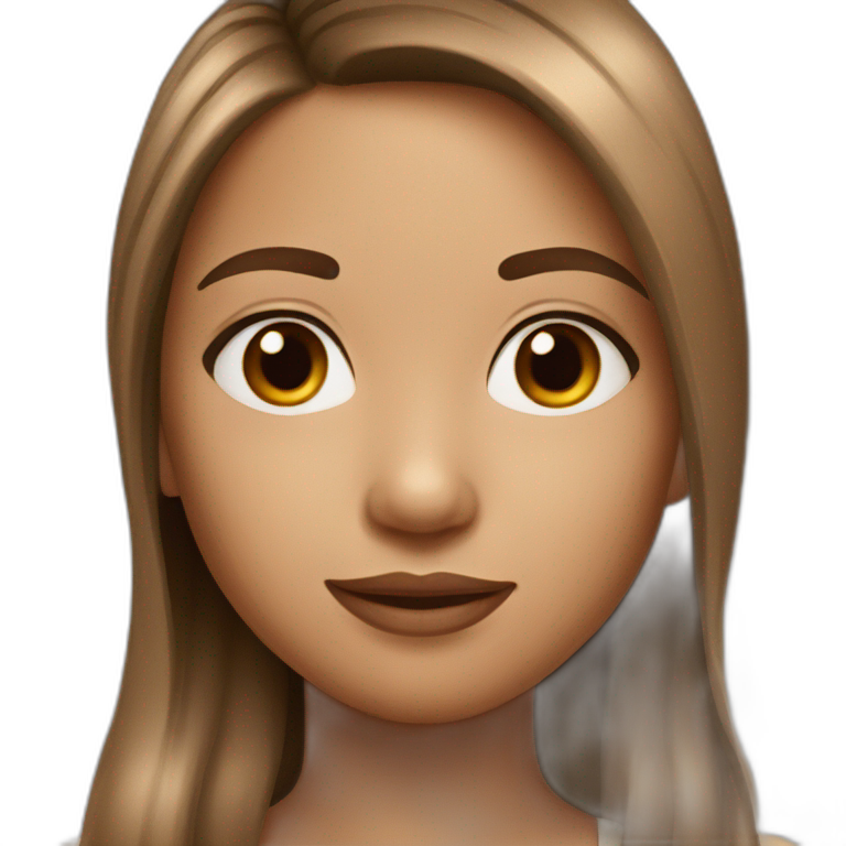girl with brown long open hair light brown skin emoji