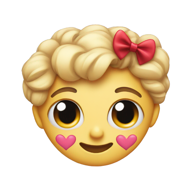 heart eyes emoji with bow emoji