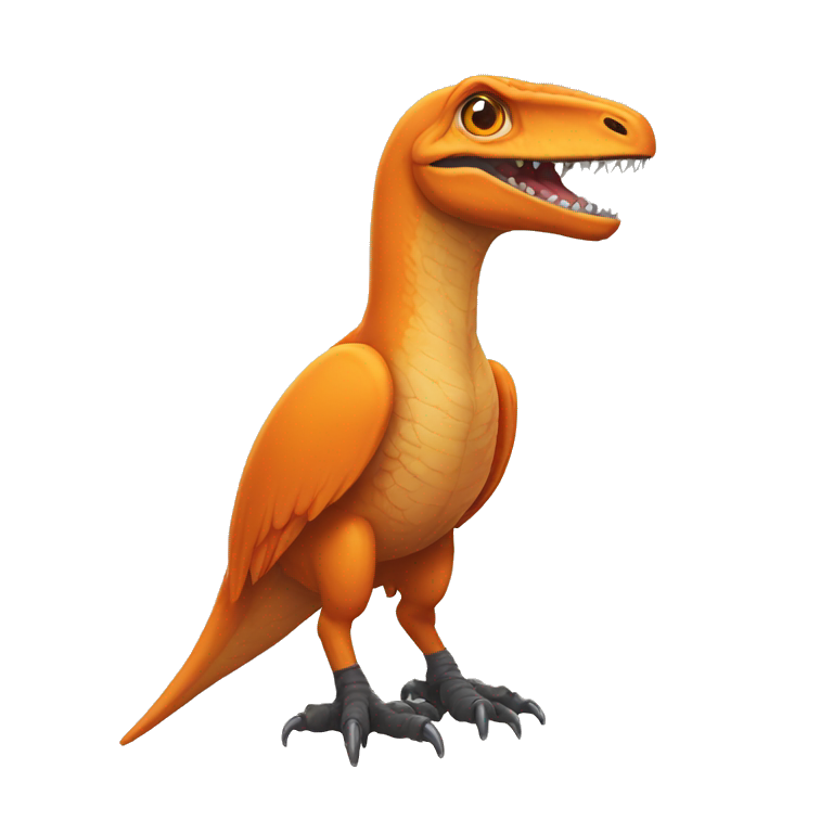 Orange velocaraptor with pointy snout emoji