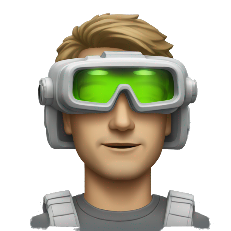 man wearing quad tube night vision goggles white male emoji