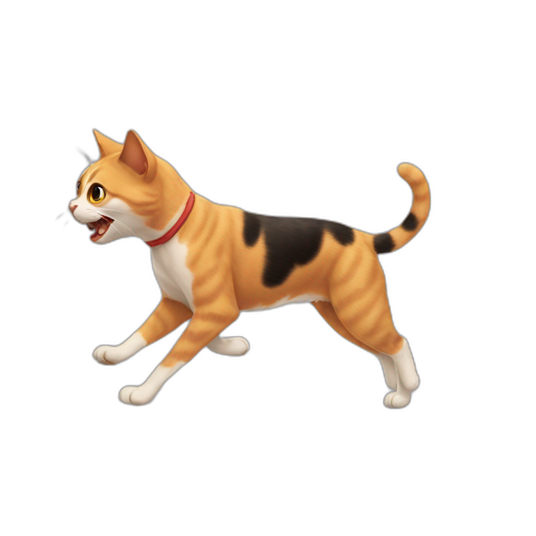 cat running away from dog emoji