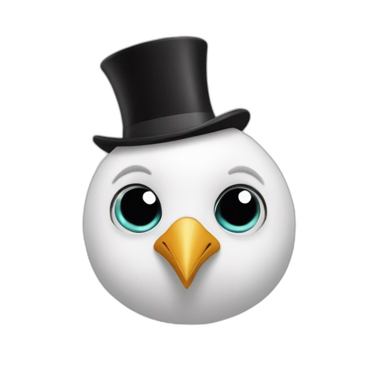 Oiseau  noir blanc emoji