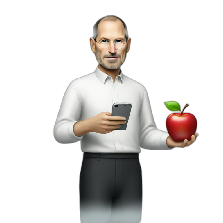 Steve Jobs with apple in hand emoji
