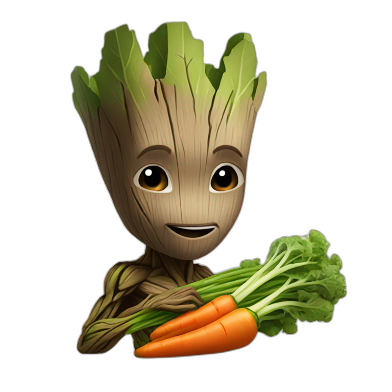 Groot eating veggies emoji