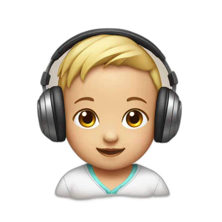 Baby wearing headphones emoji