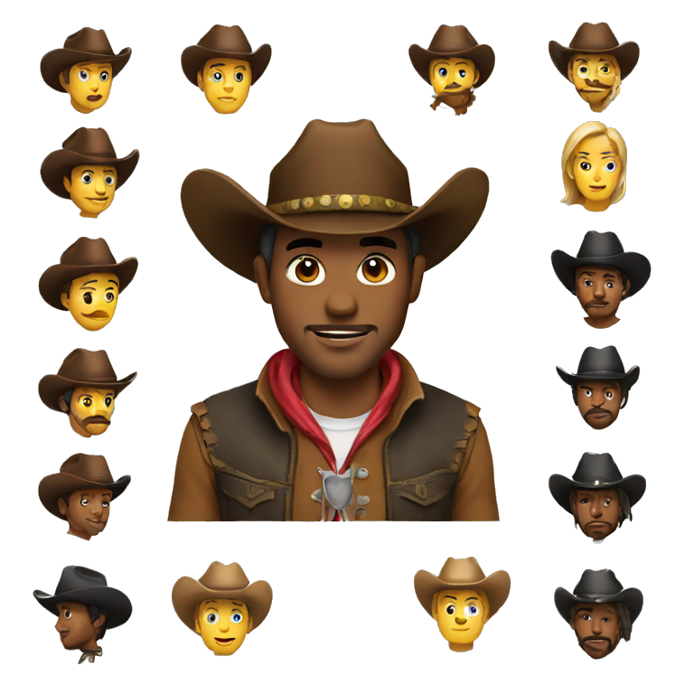 cowboy emoji mixed with the 100 emoji emoji